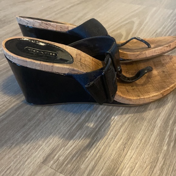 Black Coach sandals. Size 9 - Picture 3 of 4